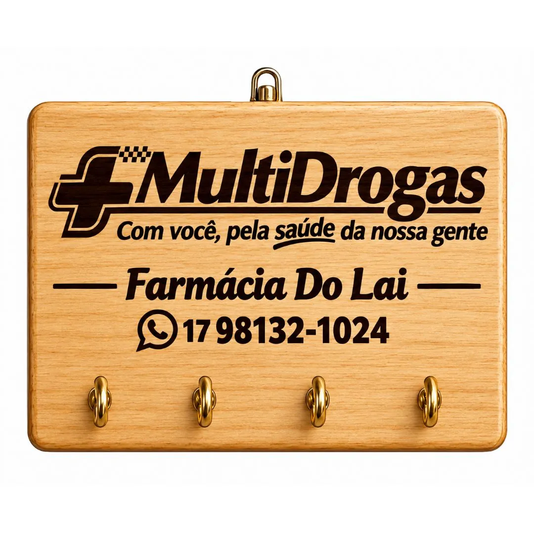 Kit 10 Porta Chaves Personalizado com Nomes da sua Empresa