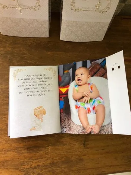 Livro de orações luxo com foto para batismo - foto 2