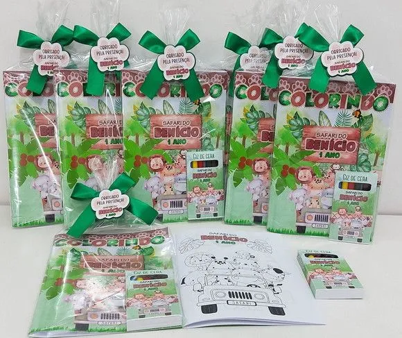 Revista Colorir Safari Personalizada - feito à mão por Mi Papelaria Criativa
