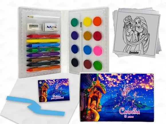 Estojo de Pintura Enrolados Personalizado - artesanato feito à mão por creativitybynina