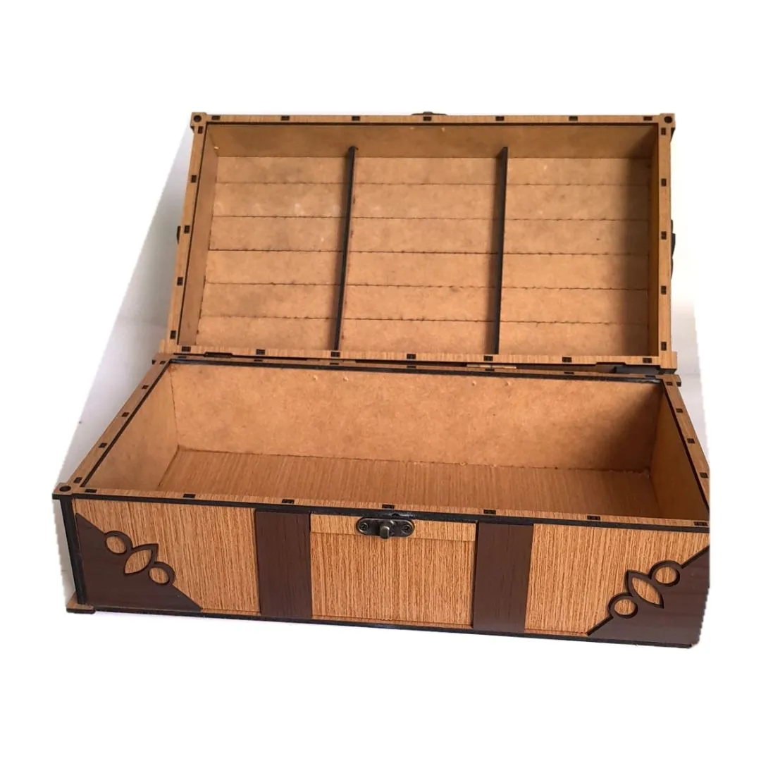 Caixa Decorativa Artesanal em MDF Estilo Rústico 32 x 19 x 12 cm - foto 6