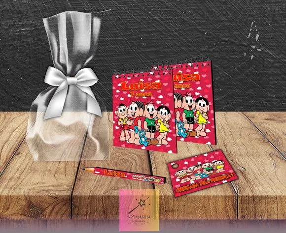 Bloquinho Turma da Monica Personalizado - feito à mão por Artmanha Lembrancinhas