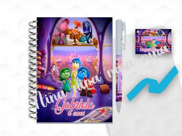 Bloquinho Grande com Caneta Divertidamente 2 Personalizada - artesanato feito à mão por creativitybynina