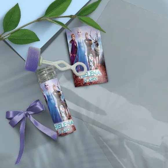 Bolha de Sabão - Frozen Personalizado - artesanato de Mi Papelaria Criativa