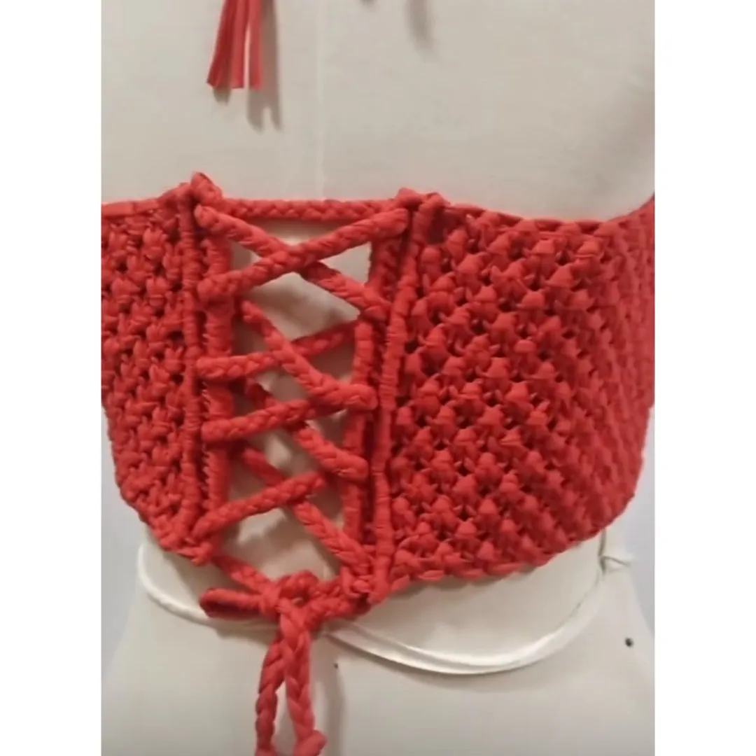 Top croped - artesanato de Entre nós Macramé
