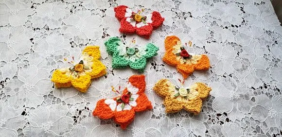 Imã Geladeira em Crochê - Borboletas Coloridas - foto 5