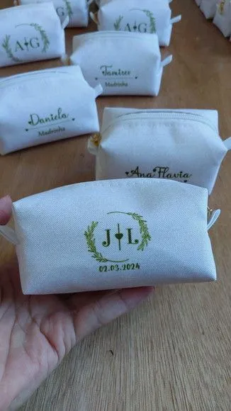 Necessaire Mini Box - Branco e Verde Militar - foto 4
