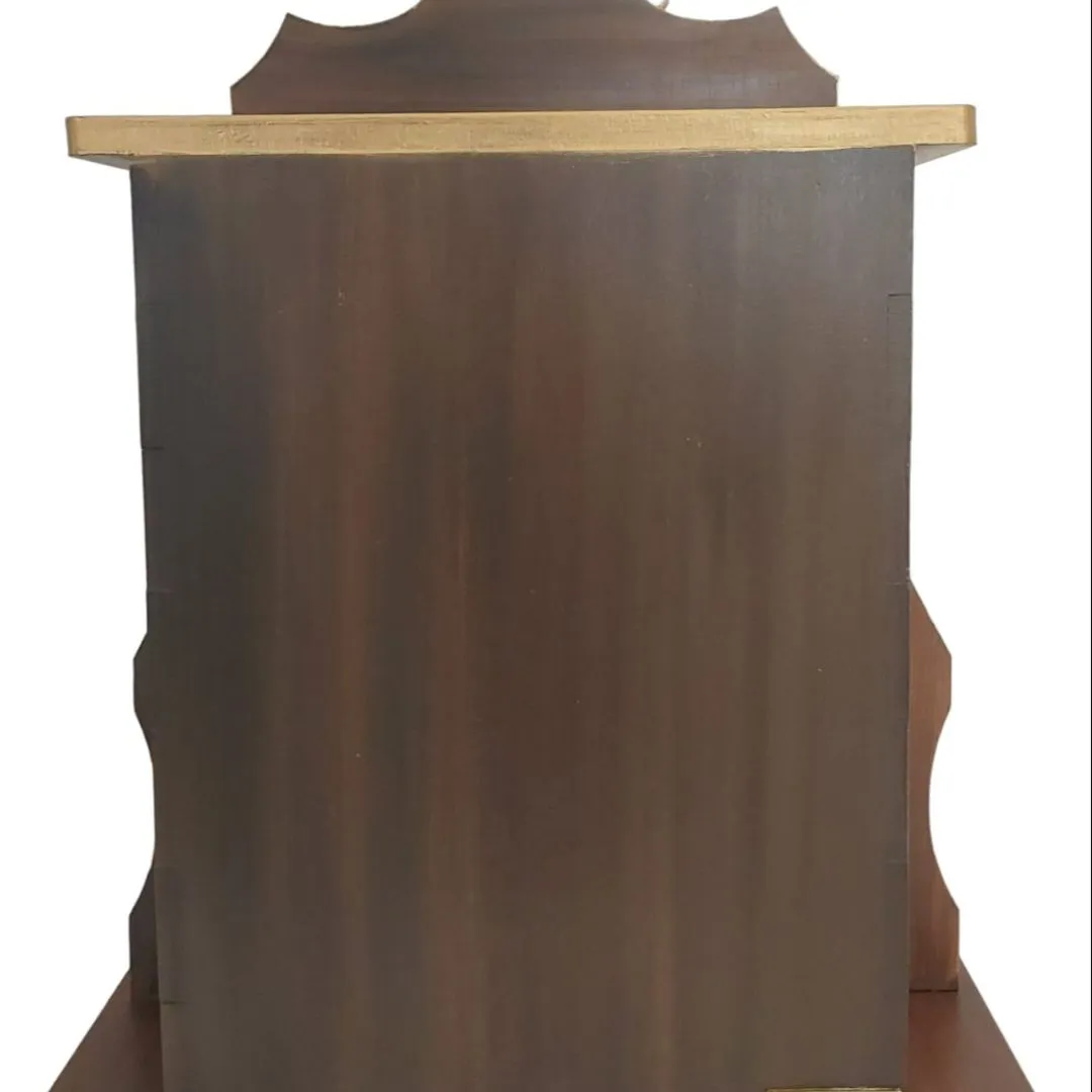 Oratório Capela Com Porta Para Imagens De Até 20cm Azul Ouro Preto - Com Iluminação Marrom Porta Almofadada - foto 5