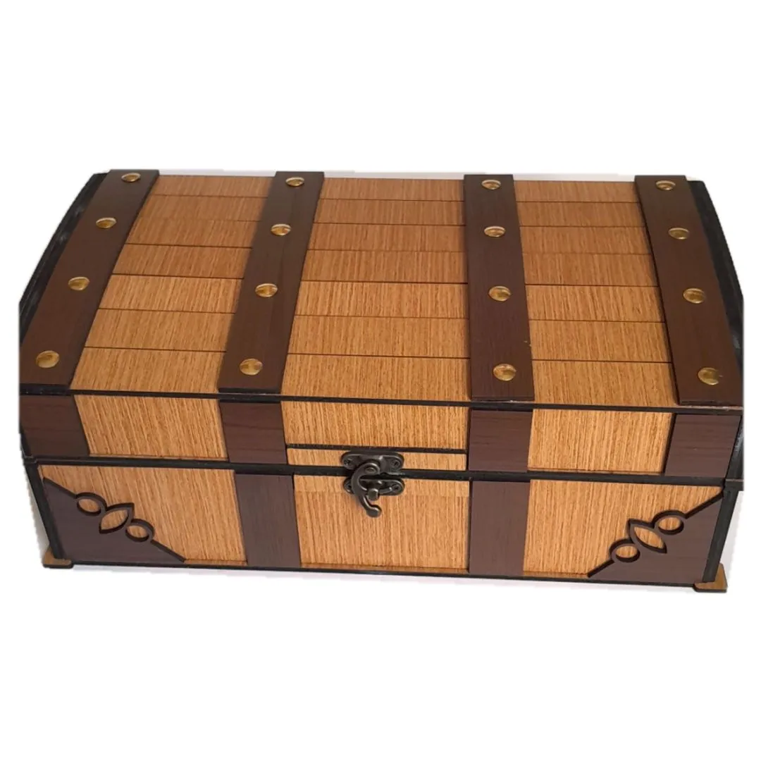Caixa Decorativa Artesanal em MDF Estilo Rústico 32 x 19 x 12 cm