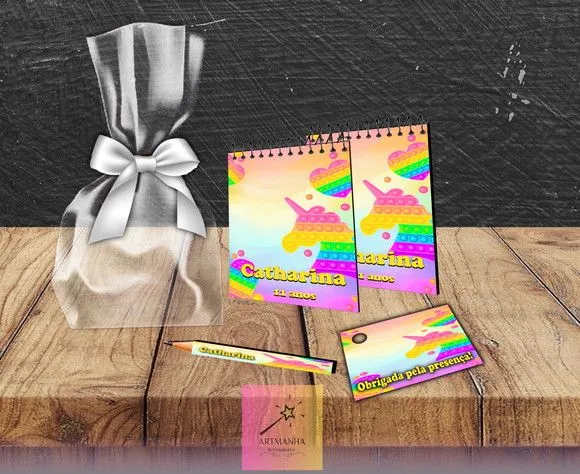 Bloquinho Pop It Personalizado - feito à mão por Artmanha Lembrancinhas