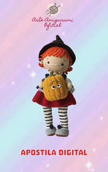 Receita Bruxa Lisa Halloween Amigurumi - artesanato feito à mão por Arte Amigurumi Oficial