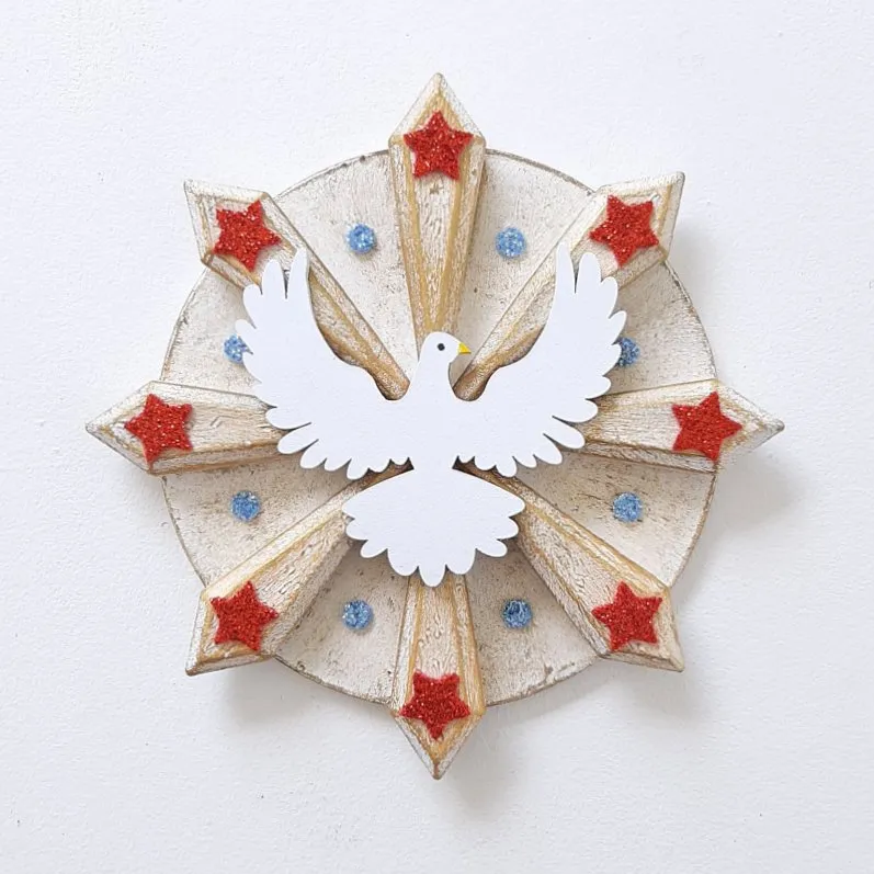 Divino Estrela Vermelha - artesanato de Estudio Bananeira