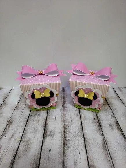 Caixa Sushi Minnie Rosa - artesanato de Fina Essência Papelaria Personalizada