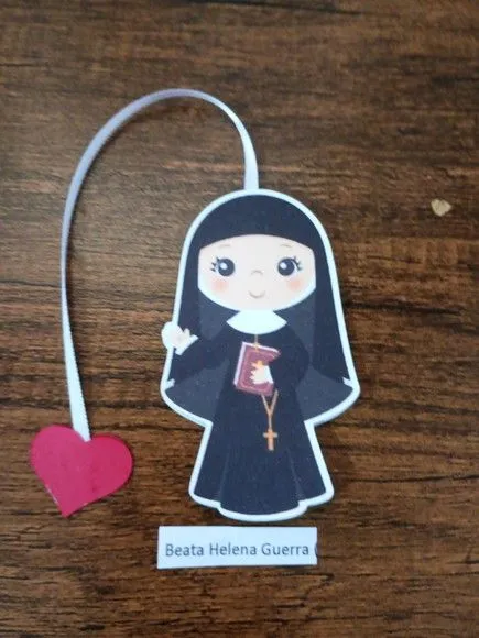 Marcador de Página 08 cm - Beata Helena Guerra Ni - artesanato de Emejhu Personalizados