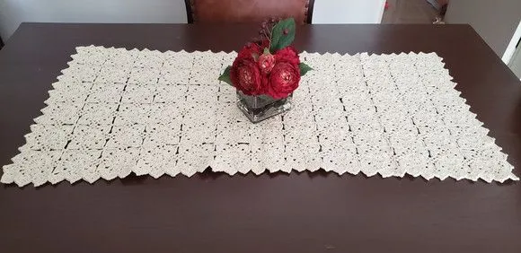 Caminho de Mesa em Crochê Cru - foto 3