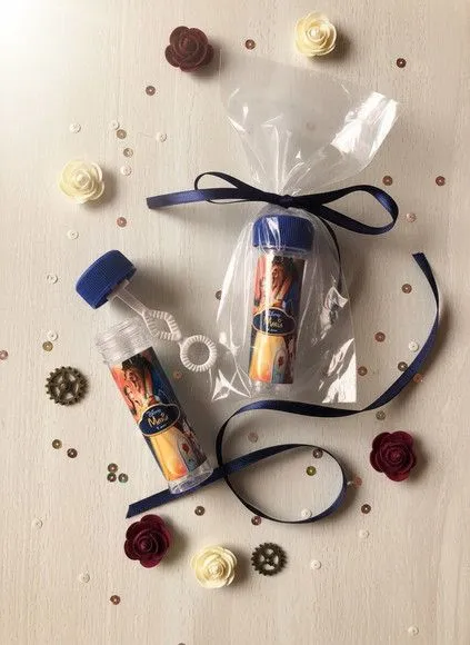 Bolha de Sabão - Bela e a Fera Personalizado - artesanato feito à mão por Mi Papelaria Criativa