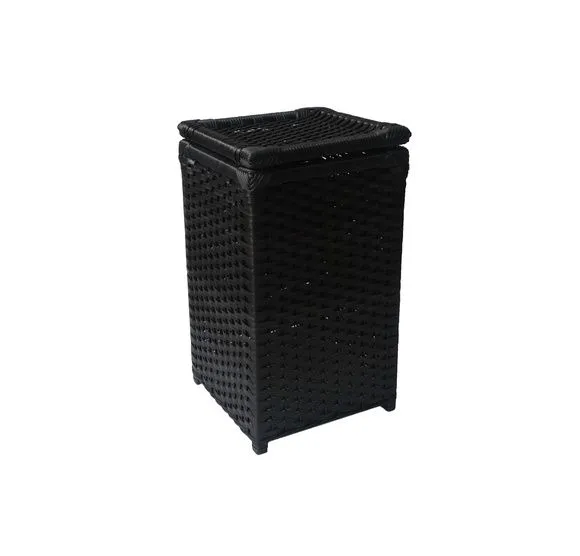Cesto Roupa Sintético Preto 40x40x70 - artesanato de Mundo Urbano