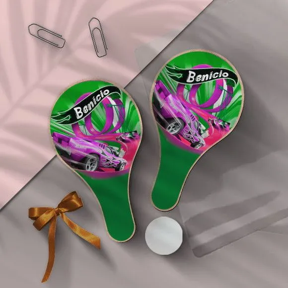 Raquete Ping Pong - Hotwheels Personalizada - feito à mão por Mi Papelaria Criativa