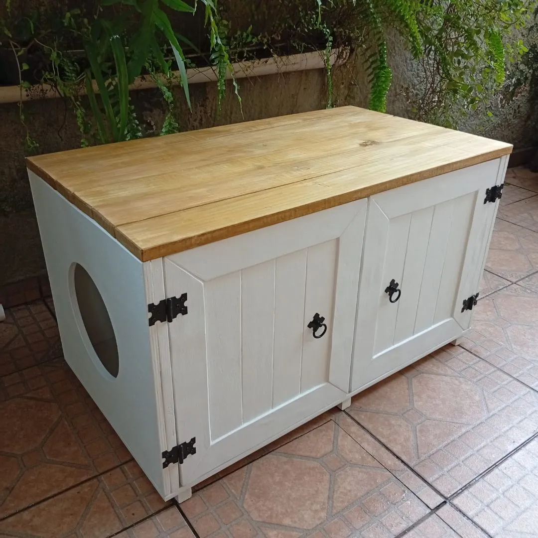 🐾 Banco Pet 27-25A -  Farmhouse — Branco & Madeira - foto 5