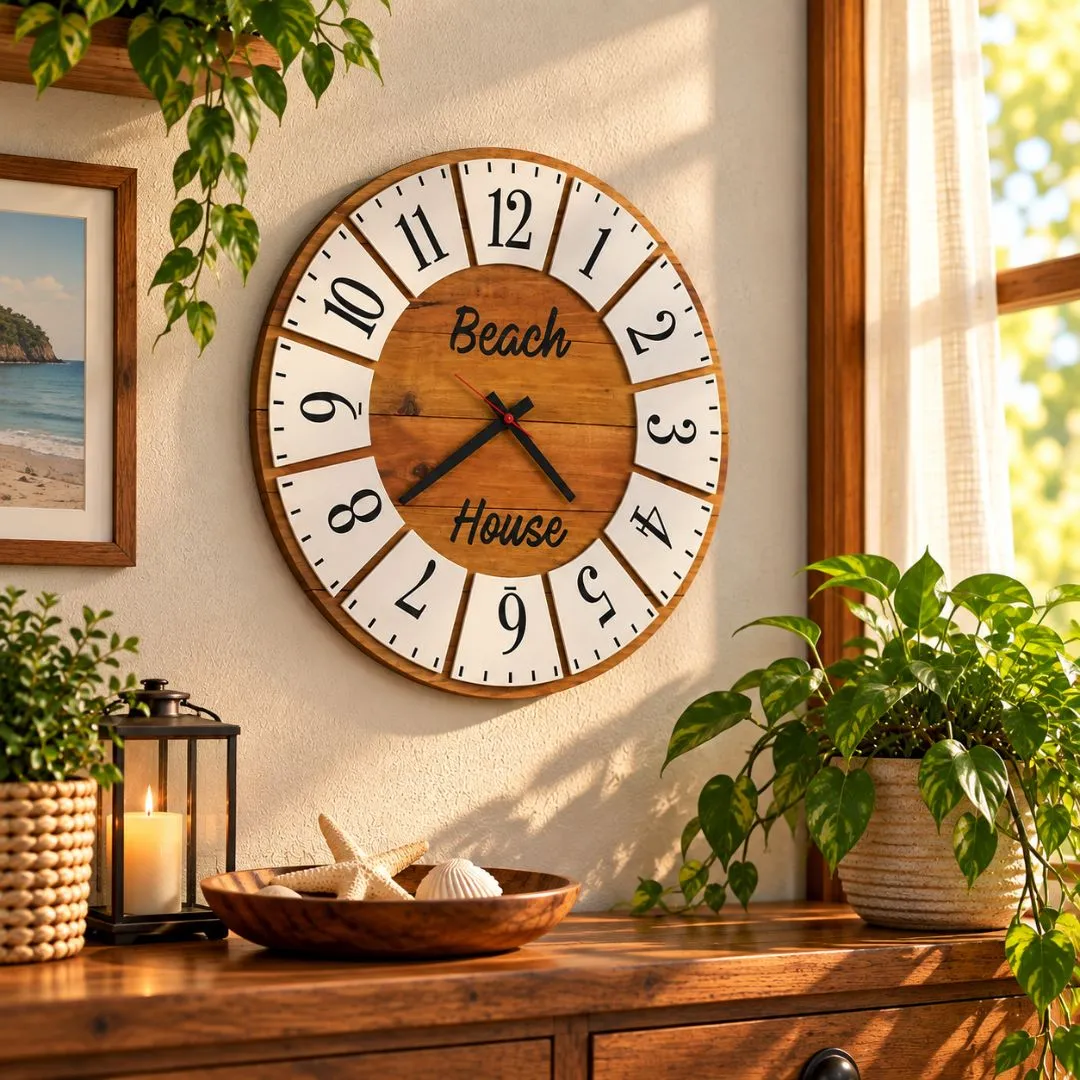 🕰️ Relógio de Parede Rústico em Madeira – 40 cm (modelo 3) - artesanato feito à mão por HRC Madeiras