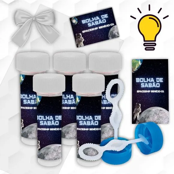 Bolinha de Sabão Espaço Personalizada - artesanato feito à mão por Mi Papelaria Criativa