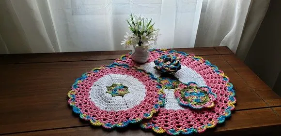 Souplast em Crochê Café /chá da Tarde (arco Iris 19 Peças) - foto 4
