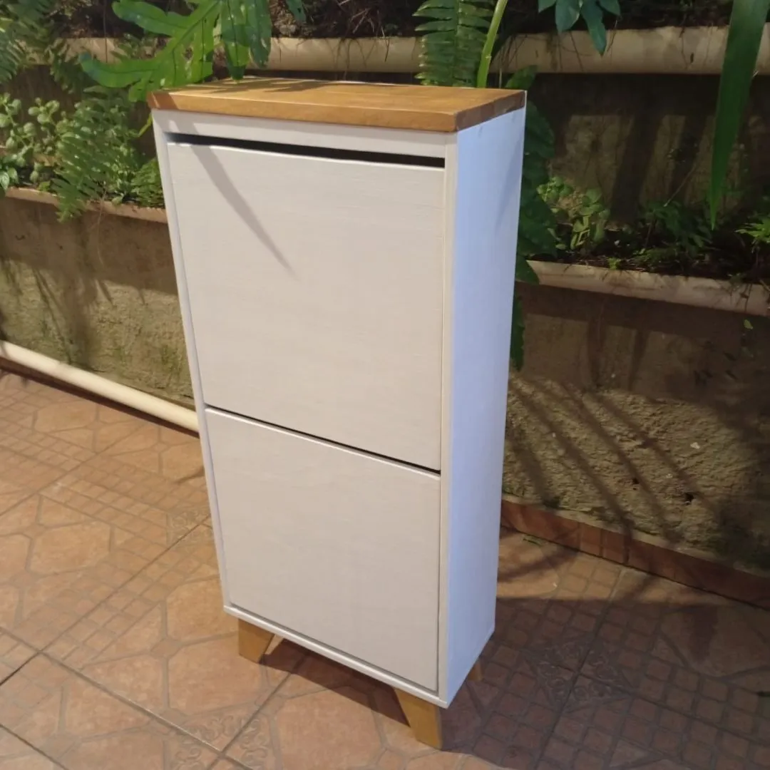 👞 Sapateira mod 57 Slim – MDF Branco com Pinus - foto 3