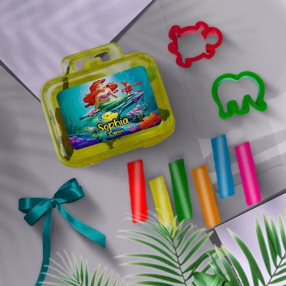 Mini Maleta - Pequena Sereia Personalizada - feito à mão por Mi Papelaria Criativa