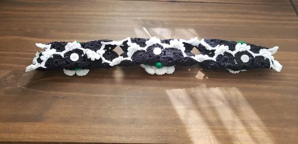 Puxador de Fogão Triplo em Crochê Preto - foto 3