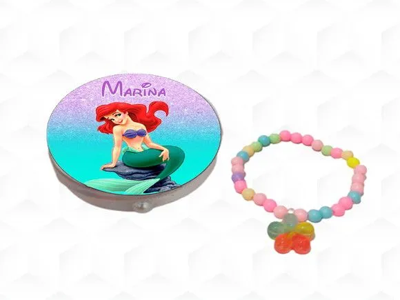 Latinha com Pulseira Ariel Personalizada - artesanato feito à mão por creativitybynina