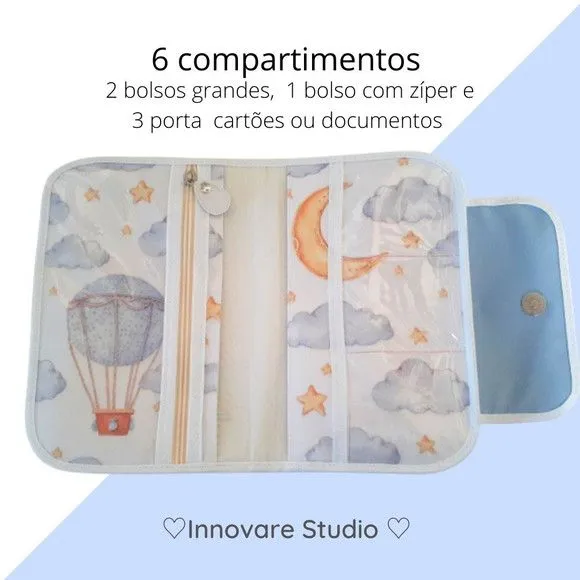PORTA DOCUMENTOS INFANTIL - Balão - artesanato feito à mão por Innovare Studio