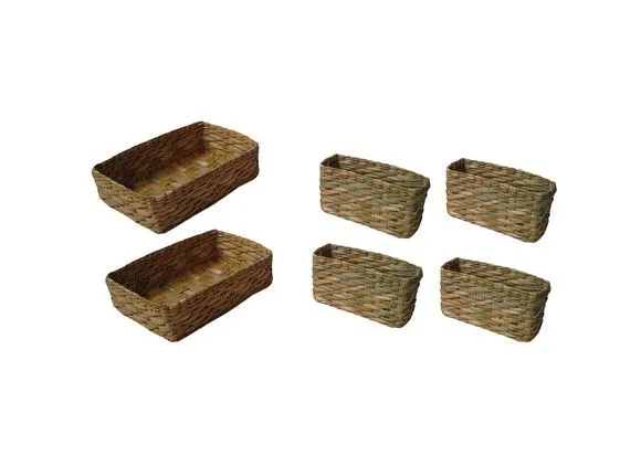 Kit C/ 6 Cestos Taboa Natural - artesanato de Mundo Urbano