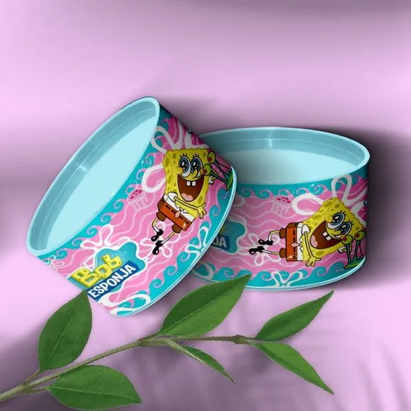 Tubo Lata - Bob Esponja Personalizada - feito à mão por Mi Papelaria Criativa