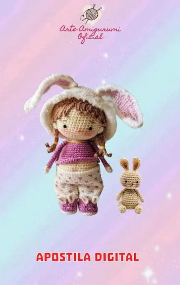 Receita Boneca Coelhinha Amigurumi - feito à mão por Arte Amigurumi Oficial