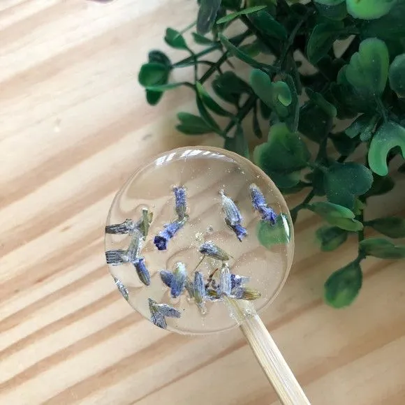 Pirulito Alfazema Azul - feito à mão por Lollipops Cristal