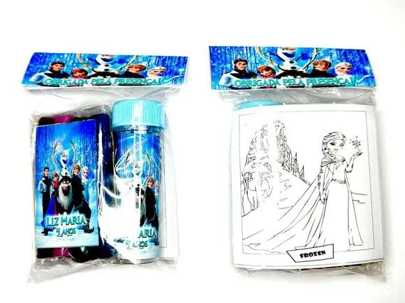 Kit Massinha + Giz + Bolha Frozen Personalizado - foto 2