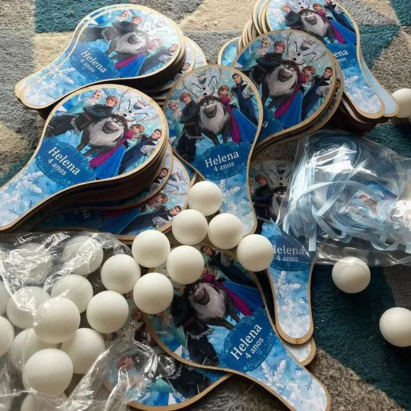 Raquete Ping Pong - Frozen - feito à mão por Mi Papelaria Criativa