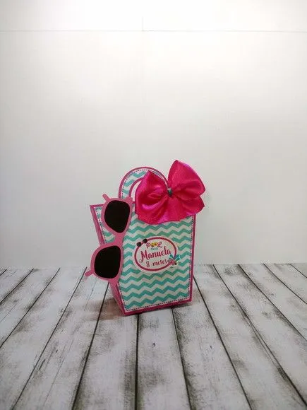Caixa sacolinha praia - artesanato de Fina Essência Papelaria Personalizada