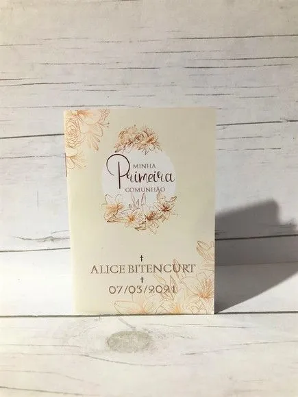 Mini livro de orações para comunhão 7x10