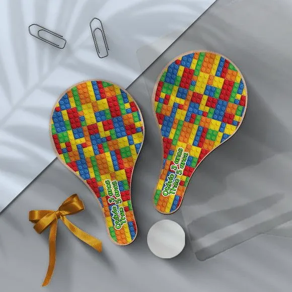Raquete Ping Pong - Legos Personalizada - feito à mão por Mi Papelaria Criativa