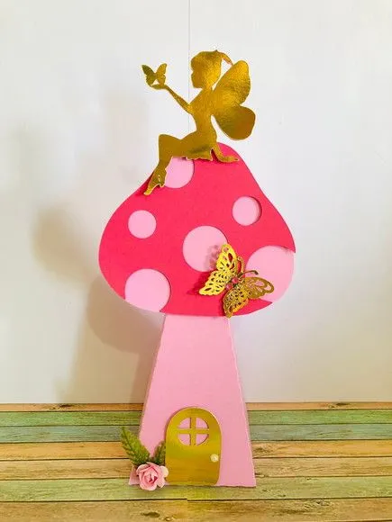 Caixa Cone Jardim Das Fadas - artesanato de Fina Essência Papelaria Personalizada