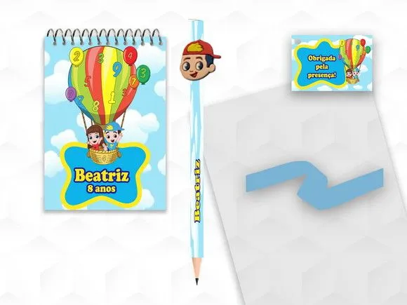 Bloquinho com Aplique Lucas Neto e Gigi Personalizado - artesanato feito à mão por creativitybynina