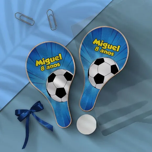 Raquete Ping Pong - Futebol Personalizada - feito à mão por Mi Papelaria Criativa