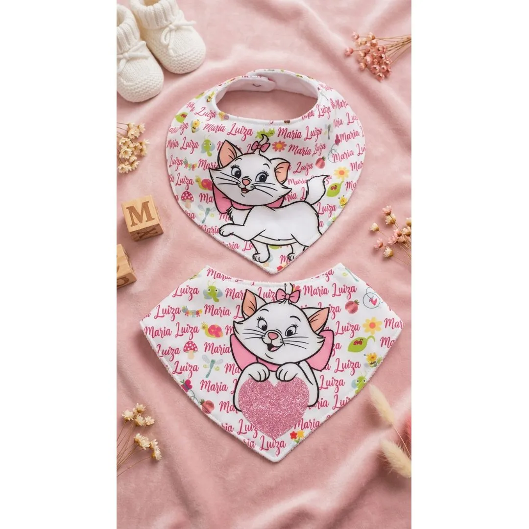 Kit 4 Babadores de Bebê Personalizados | Tema Gatinha Fofa - foto 5