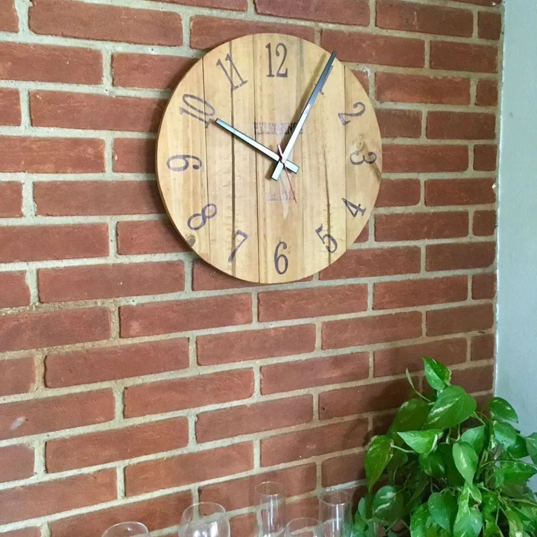 🕰️ Relógio de Parede Rústico em Madeira – 40 cm (modelo 4) - foto 2
