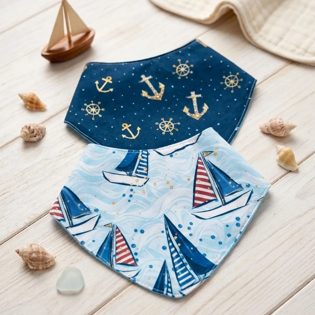 Kit 4 Babadores de Bebê Personalizados | Tema Marítimo Unissex - foto 2