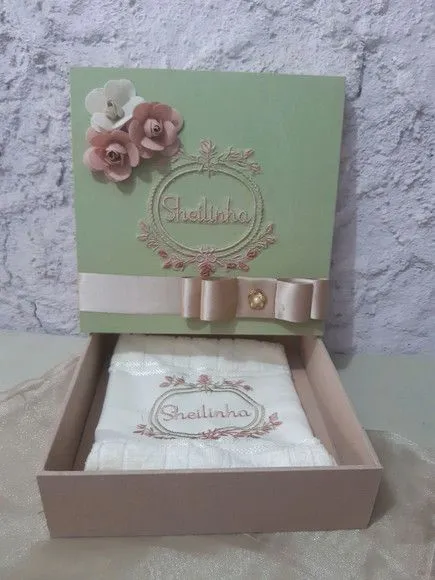 Caixa decorada com toalha - foto 2