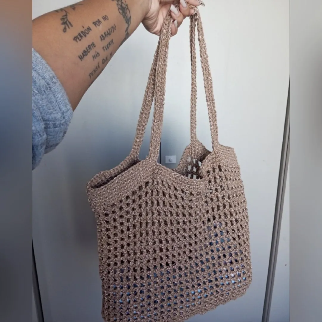 Ecobag de crochê - artesanato feito à mão por Kamia crochê