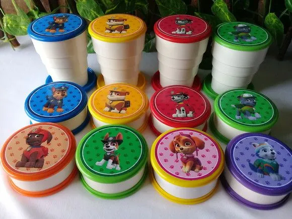 Copo Retrátil Patrulha Canina- Modelo 01- 10 unidades - artesanato feito à mão por Criativos Artes  e Festas