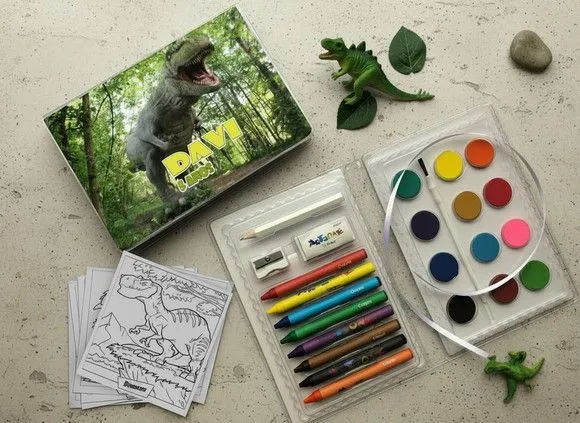 Estojo de Pintura Dinossauro Personalizado - artesanato feito à mão por Mi Papelaria Criativa
